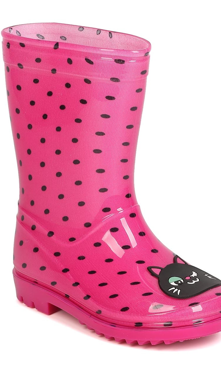 Jelly Beans EF72 Girl Cat Jelly Round Toe Pull On Rain Boot (Toddler