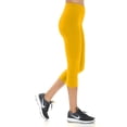 thumbnail image 3 of Women's Solid Color Buttery Soft Peach Skin Cropped CAPRI Leggings - Regular PLUS and 3X5X, 3 of 3