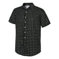 thumbnail image 5 of TAGOLD Mens Summer Short Sleeve Turndown collar Blouse & Shirt Plaid Print Classic Casual Top, 5 of 5