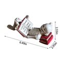 thumbnail image 3 of Halloween Skeleton Statue Gothic Reading Figurines For Indoor Decor Fireplace Bookshelf & Display Halloween Decor Sculpture For Themed, 3 of 4