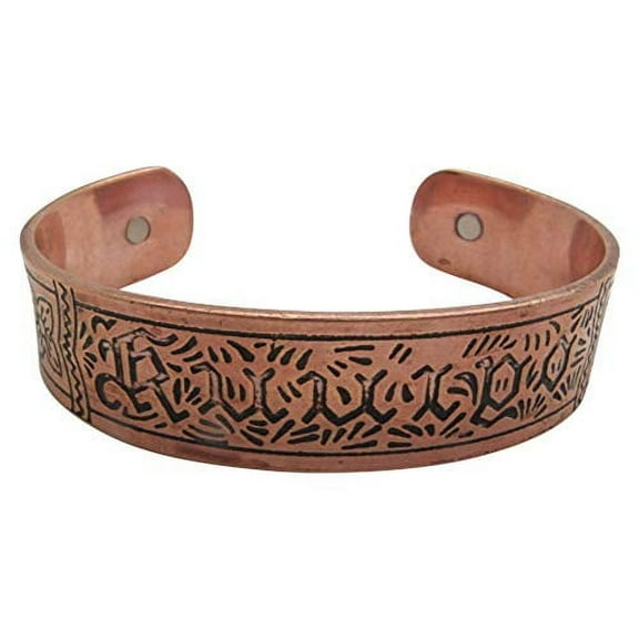 Men's 8 Inch Solid Copper Magnetic Cuff Bracelet CBM1001WS - 5/8 of an inch Wide.