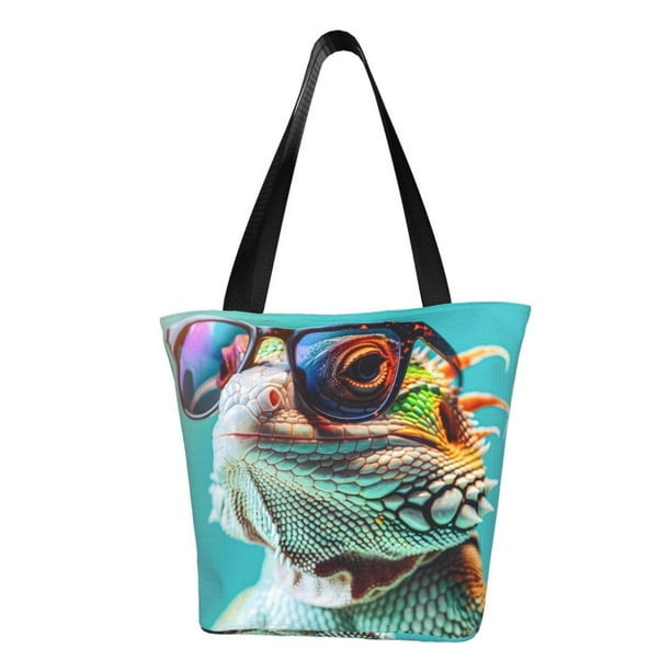 Disketp Stylish Sunglasses Iguana Bolsa de Hombro Casual para Mujer, Bolso Cruzado para Compras, Viajes y Uso Diario
