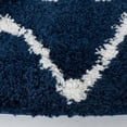 thumbnail image 2 of SAFAVIEH Berber Feride Geometric Shag Area Rug, Navy/Ivory, 6'7" x 6'7" Round, 2 of 10