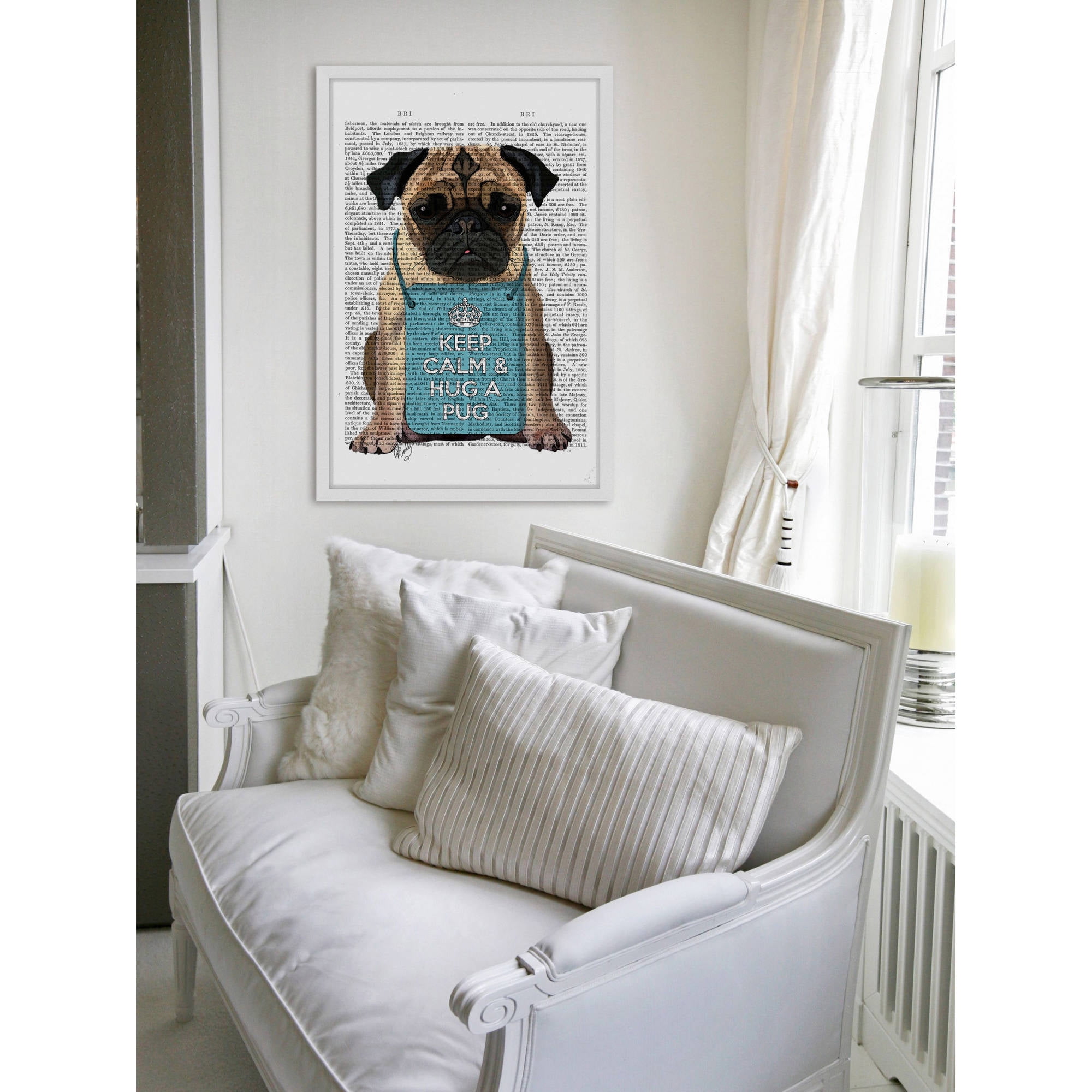 Marmont Hill "Hug a Pug" Framed Painting Print