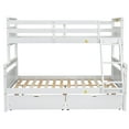 thumbnail image 7 of Kumix Twin over Full Bunk Bed, Wood Bunk Bed with Drawers, Safety Guardrail, Ladder for Teens Adults, 2 Bunk Bed in 1, Can Convertible in to 2 Beds, Space-Saving, Noise-Free, White, 7 of 7