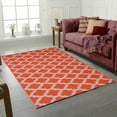 thumbnail image 1 of 6' x 9' Fiesta Orange And White Patterned Plastic Outdoor Rug, 1 of 1