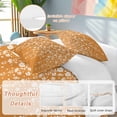 thumbnail image 2 of 3 Piece Weeping Flowers Duvet Cover Set Queen Size,Microfiber Comforter/Quilt Cover with Corner Ties and 2 Pillowcases,Orange Spring Floral Botanical Art Aesthetics Soft Bedding with Zipper Closure, 2 of 8