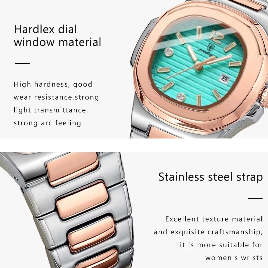 Poedagar Watch for Woman Square Ladies Quartz Watches Luminous Waterproof Women Female Clock