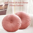 thumbnail image 3 of 18-Inch Round Velvet Throw Pillow for Home Decorative Couch (Pink), 3 of 6