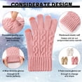 thumbnail image 2 of Bocaoying 3 Pairs Winter Gloves for Women, Thermal Knitted Touchscreen Gloves for Women, 3 Colors Warm Elastic Cuff Gloves, Skiing Shoveling Snow Gloves for Cold Weather Outdoors, 2 of 8