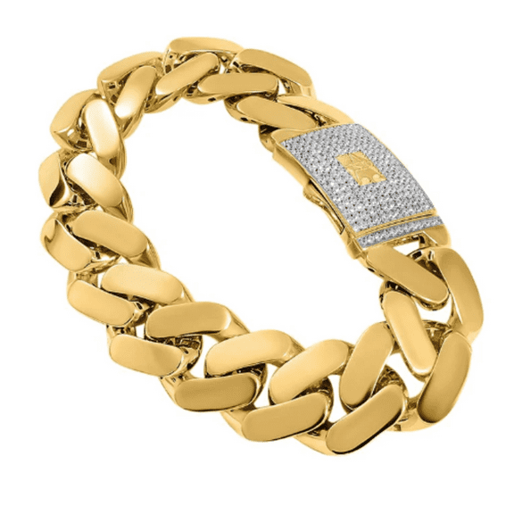 10k Monaco Cuban Link Bracelet w/ CZ Lock