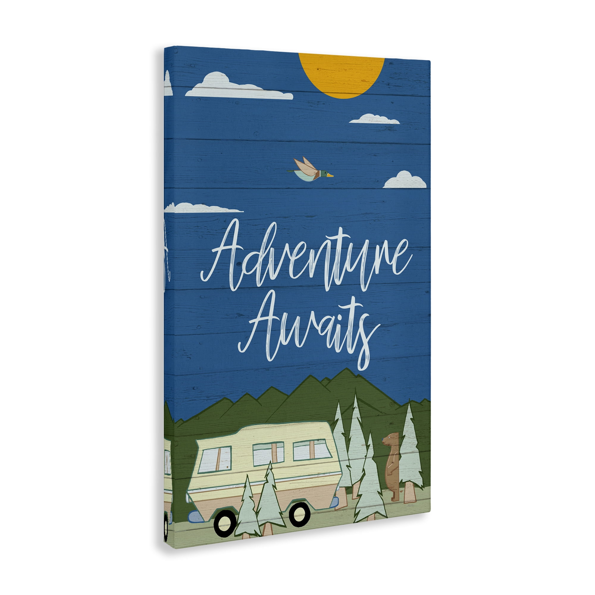 Stupell Industries Adventure Awaits Landscape Landscape Painting Gallery Wrapped Canvas Art Print Wall Art, 20 x 30