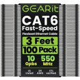 thumbnail image 1 of Cable Ethernet GEARit Cat 6 de 3 pies, paquete de 100, 10 Gbps, negro, 1 of 8