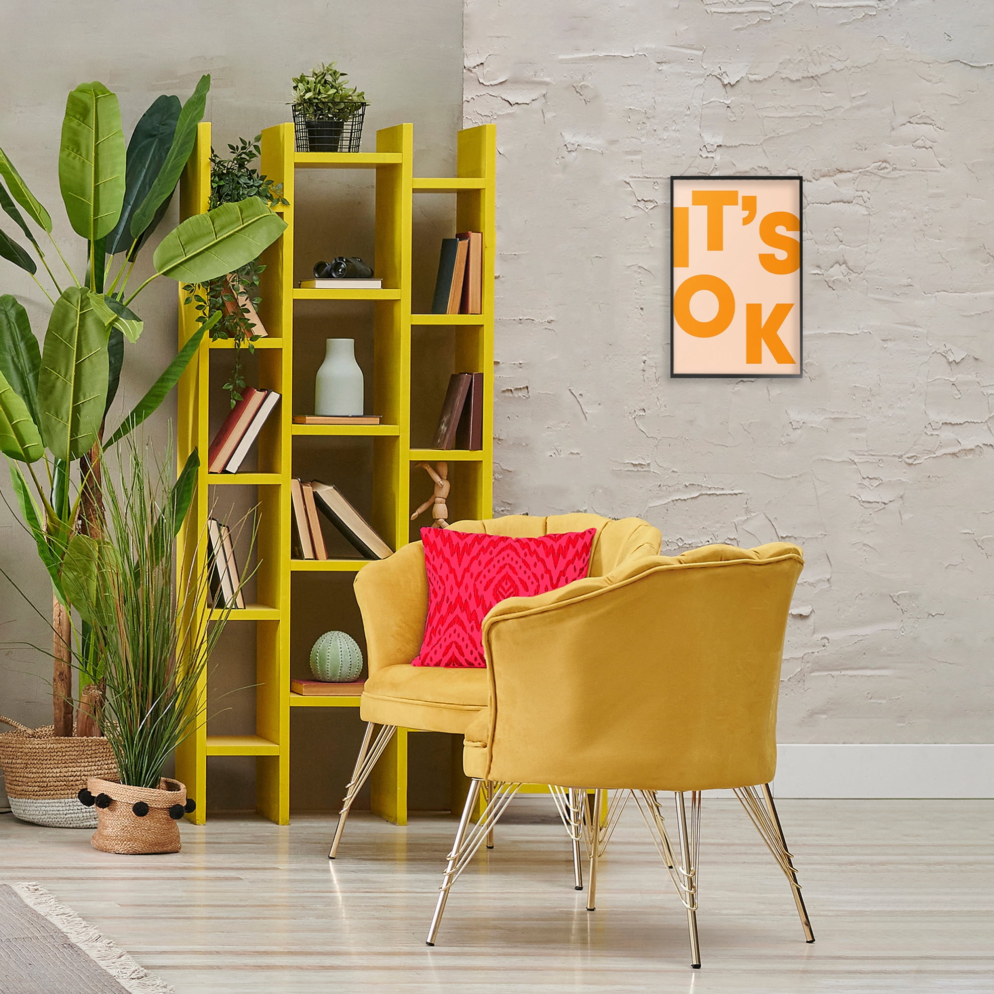 Stupell Industries It's OK Typography Typography Painting Black Framed Art Print Wall Art, 12 x 18