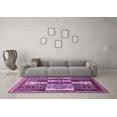 thumbnail image 3 of Ahgly Company Indoor Round Abstract Purple Modern Area Rugs, 5' Round, 3 of 4