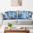 thumbnail image 4 of Set of 4 Blue and Grey Abstract Art Artwork Pillow Cover 20 x 20 Inch, Gallery Modern Decorative Throw Pillows Cushion Cover for Bedroom Sofa Living Room, 4 of 6