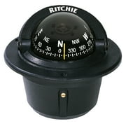 RITCHIE COMPASSES F-50 Compass, Flush Mount, 2.75" Dial, Black