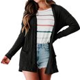 thumbnail image 2 of Camisetas de manga larga para mujer, transpirables, holgadas, cómodas, a la moda, para oficina, citas, trabajo, compras al aire libre, hogar, negro, S, 2 of 6