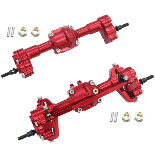 ZheElen RCGOFOLLOW 2piece Aluminum Alloy Protector Front Rear Axle For 1/24 Rc Front Rear Axle FMS FCX18 FCX24 RC Car Part Red