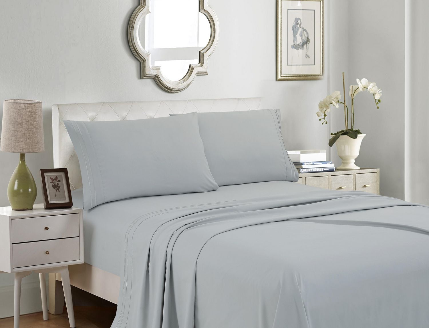 4 Pieces Soild Microfiber Sheet Set