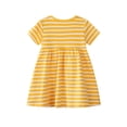 thumbnail image 2 of Bellafa 100% Cotton Cartoons Jersey Dress For 2-7 Years Toddler Little Girls Applique Summer Short Sleeve Jumper Dresses 2T, 2 of 6