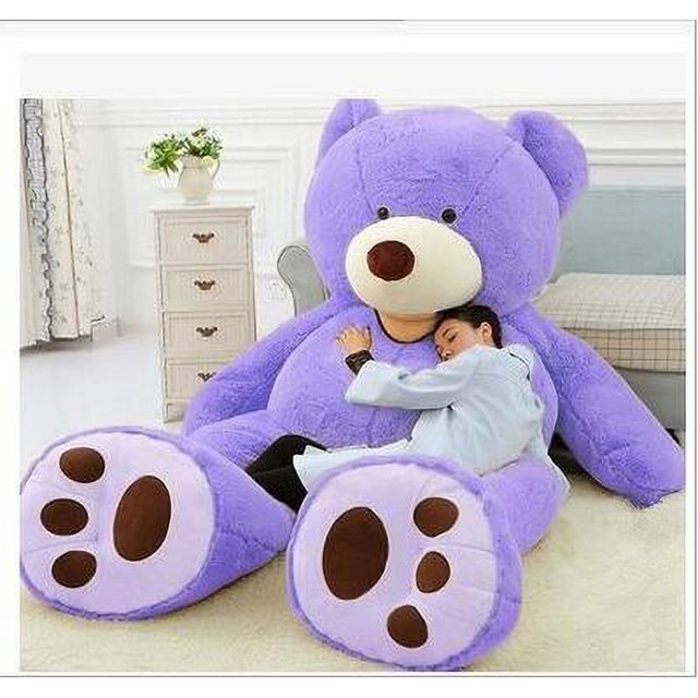 Oso de peluche de gran tamaño para niñas, juguete de la vida Real, gigante, americano, regalo de cumpleaños para novia y niños, venta al por mayorpurple100cm filled bear Fivean unisex