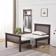 thumbnail image 2 of Home Bedroom Furniture Jassmine Solid Wood Platform Pine Twin Bed - Mahogany, 2 of 7
