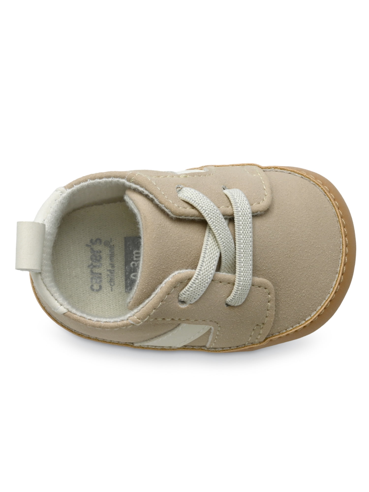 Carter's Child of Mine Infant Unisex Low Top Sneakers, Color Beige, Sizes (0-3) - (3-6) Months