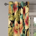 thumbnail image 3 of Ambesonne Hawaiian Grommet Curtain, Vintage Pinkish Hibiscus, 50"x108", Amber Fawn and Teal, 3 of 5