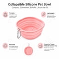 thumbnail image 5 of Aoznliie Travel Dog Bowls, Lightweight Collapsible Silicone Dog Bowl for Camping, 5.1x5.1x0.5 inch Portable Dog Water Bowl for Walking Travel, Pink, 5 of 6