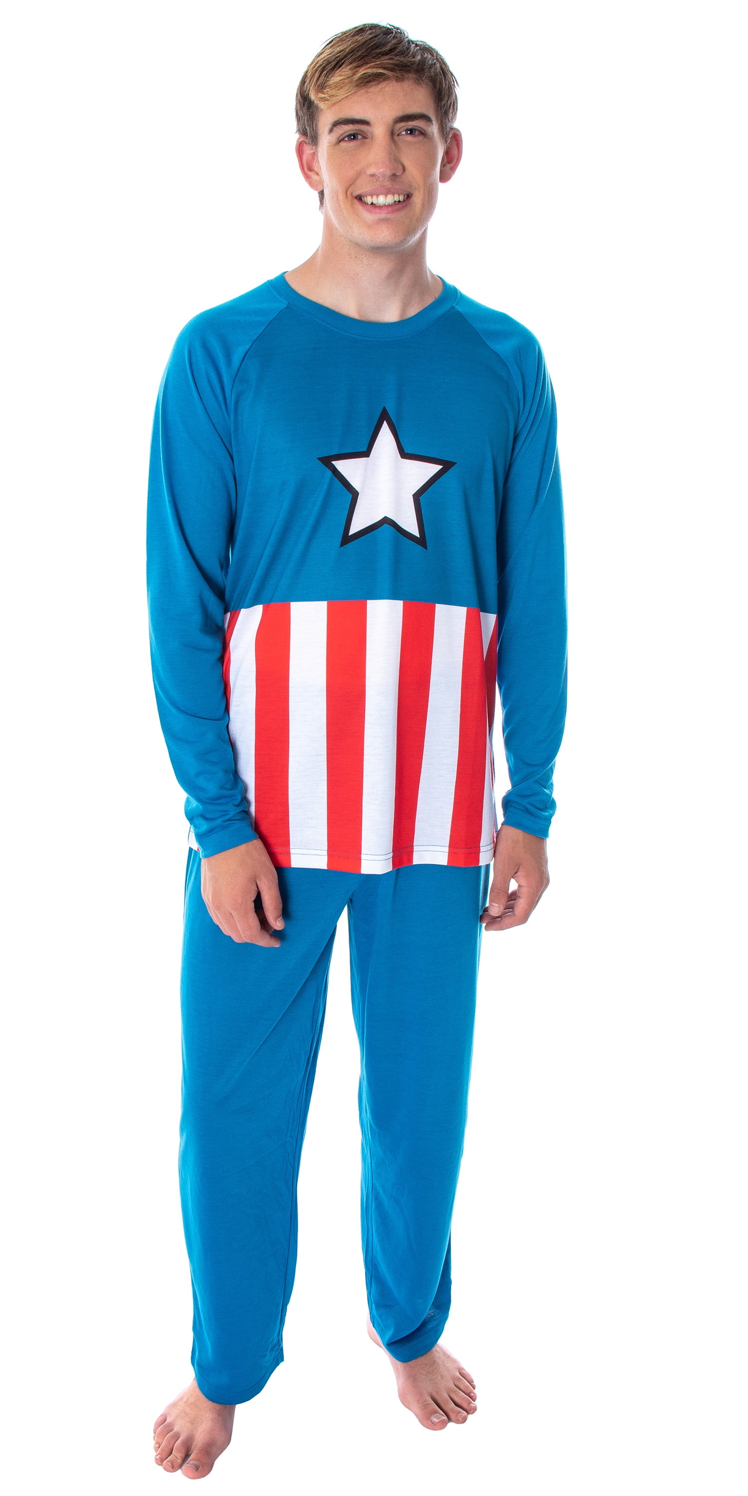 Recovered Marvel Captain America Shield Blue Lounge Pant Pyjama Bottoms 