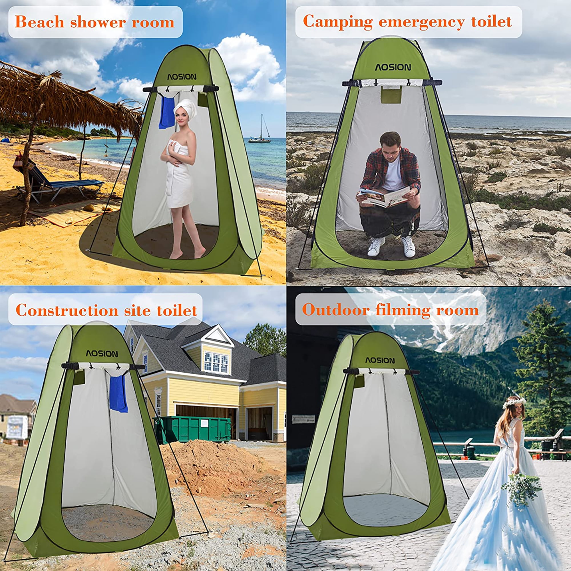 Pop Up Shower Camping Tent, Outdoor Privacy Camp Toilet Tent, Portable Dressing Room with Carrying Bag, Bath Bag for Camping, Hiking