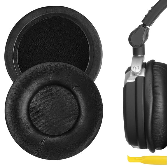 Geekria QuickFit Protein Leather Replacement Ear Pads for AKG K518, K518DJ, K81, K518LE Headphones Earpads, Headset Ear Cushion Repair Parts (Black)