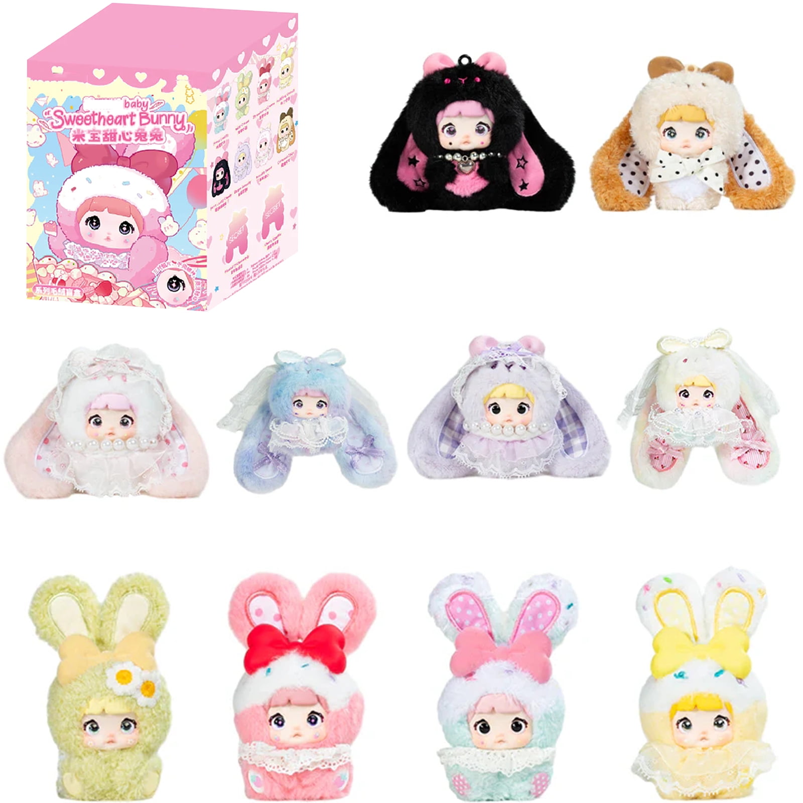 Blind Box Plush Blind Box Small Cute Plush Bunny Stuffed Animal Stuffed Bunny Plush Collectible Doll for Display Gifting Single Pack