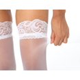 thumbnail image 4 of (blanco) Calcetines altos de encaje de silicona antideslizantes para mujer con encaje, calcetines sexys de encaje hasta el muslo con largo extendido, 4 of 4