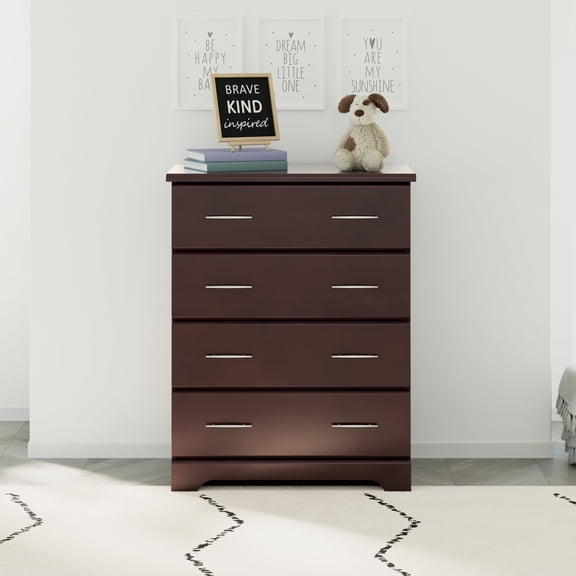 Storkcraft Brookside 4 Drawer Nursery Chest, Espresso