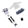thumbnail image 3 of TISHITA 1/12 Female School Uniform Set Action Figure Clothes for 1/12 Action Figures Plaid, 3 of 8
