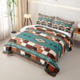 thumbnail image 3 of Erosebridal Patchwork Southwest Twin Quilt Set,Cowhide Aztec Western Striped Twin Coverlet Set For Boys,2pcs, 3 of 7