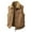 Light Brown, variant on Men's Reversible Fleece Vest, Double Sided Lambskin Collar Waistcoat, Color Contrast Zip Up Jacket for Warm Layering & Casual Style,Black,3XL