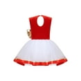 thumbnail image 6 of YEAHDOR Toddlers Girls Santa Christmas Party Costume Shiny Sequins Big Bow Decor Ballet Dance Dress A Red 6, 6 of 7