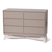 Little Seeds Pala 6-Drawer Dresser, Taupe/Whitewash
