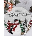 thumbnail image 2 of Christmas Round Placemats Set of 4 Snowman Place Mats Washable Woven Placemat Merry Christmas Tree Gray Circle Braided Table Mat for Kitchen Dining Table Party Home Decor 15 Inch, 2 of 8