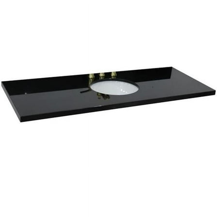 Bellaterra Home 430001-61-BGO 61 in. Galaxy Granite Countertop & Single Oval Sink, Black