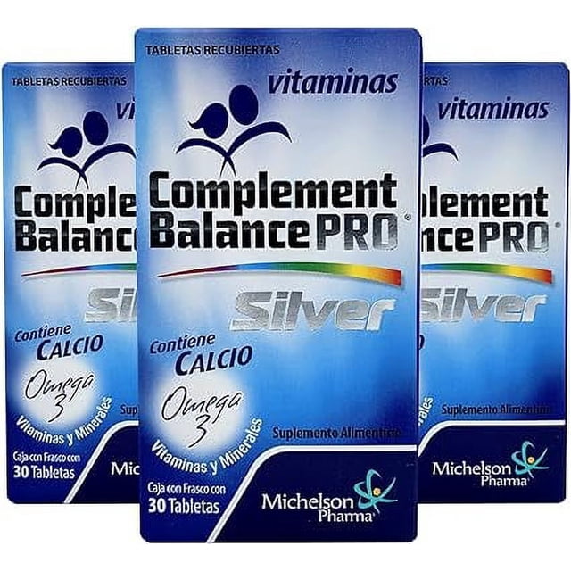 SILVER Complement Balance PRO con calcio, omega 3, vitaminas y minerales. 3 PACK