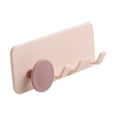thumbnail image 3 of Plug Hook Punch Free Strong Adhesion Simple Appearance Wall Mounted Power Plug Holder for Bathroom Kitchen Pink, 3 of 5