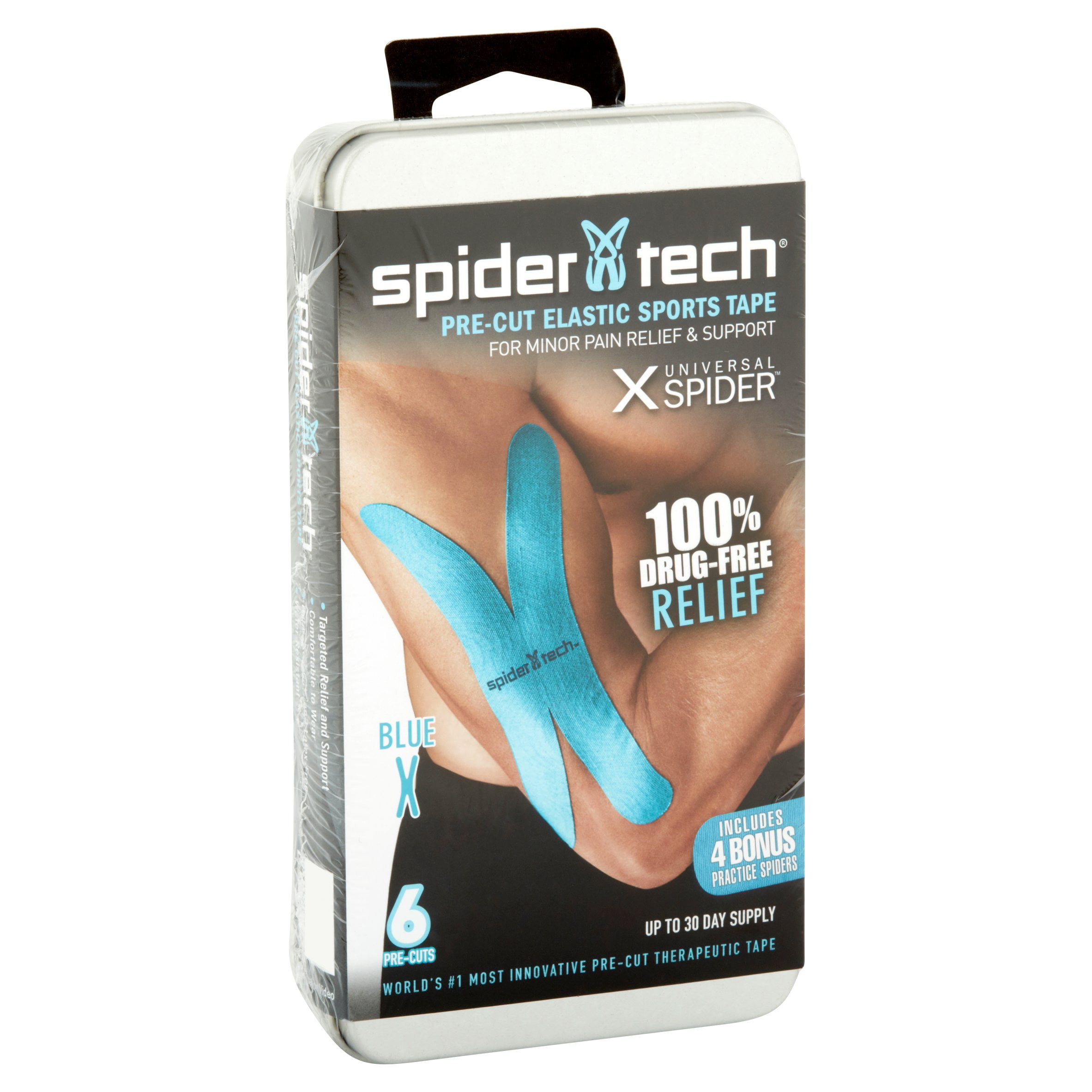 SpiderTech X Universal Spider Blue Pre-Cut Elastic Sports Tape, 6 count -  Walmart.com