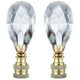 thumbnail image 1 of 2 Packs Teardrop Clear Crystal Lamp Finial Lamp Decoration For Lamp Shade With Polished Brass Base, 1 of 3