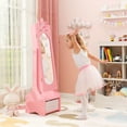 thumbnail image 4 of Costway Kids Jewelry Cabinet with Full-Length Mirror Drawer 2 Adjustable Tilt Angles Pink, 4 of 9