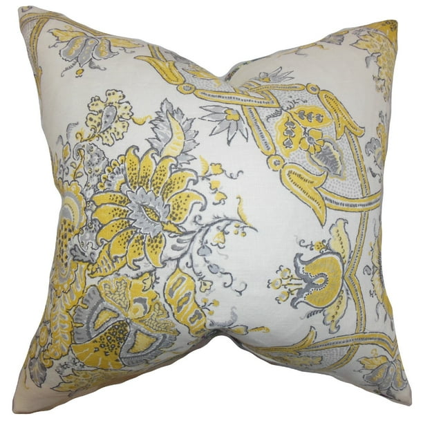 The Pillow Collection Laelia Floral Euro Sham Yellow ...