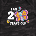 thumbnail image 4 of Inktastic I am 2 Years Old Cute Smiling Butterfly with Flowers Girls Baby Bodysuit, 4 of 5